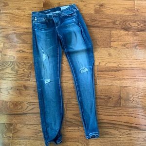 AG jeans super skinny ankle distressed jeans